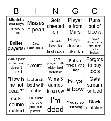 Scotteh Bedwars Bingo Card