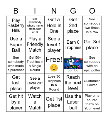 GOLF BLITZ BINGO! Bingo Card