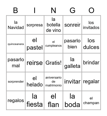 Las fiestas! Bingo Card