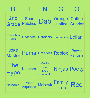 Thanny's Bingo Card