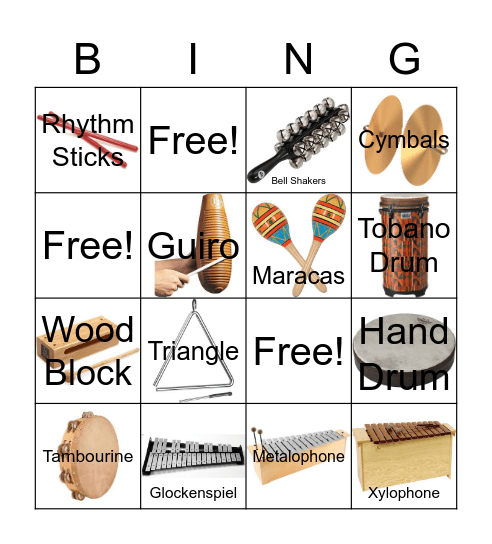 Timbre-Instruments Bingo Card