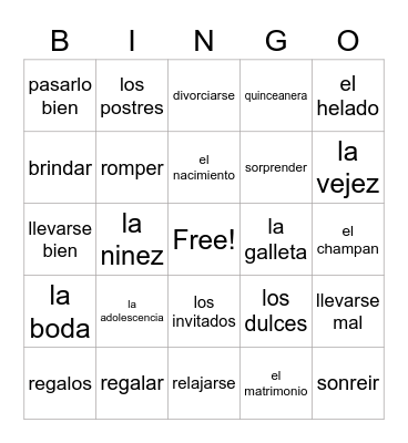 Las fiestas! Bingo Card