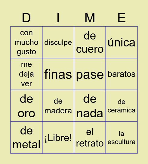U3 L2 Vocabulario Bingo Card