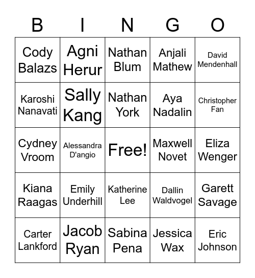 PC Bingo Card