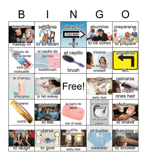 una rutina diferente Bingo Card