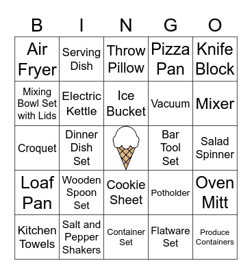 Bridal Shower Bingo Card