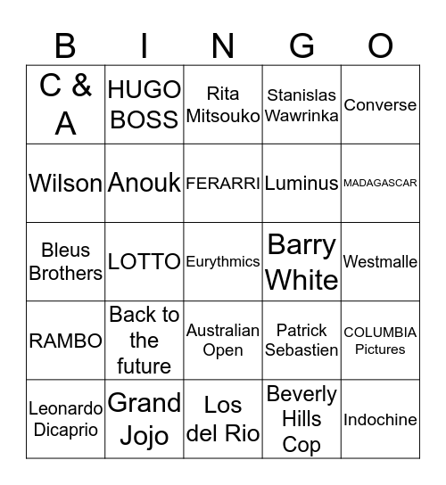 BINGO  CHV 2015 Bingo Card