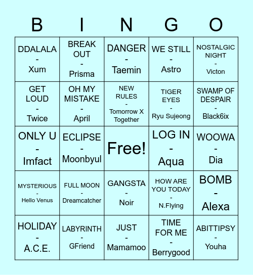 YEOGICHACHA Bingo Card
