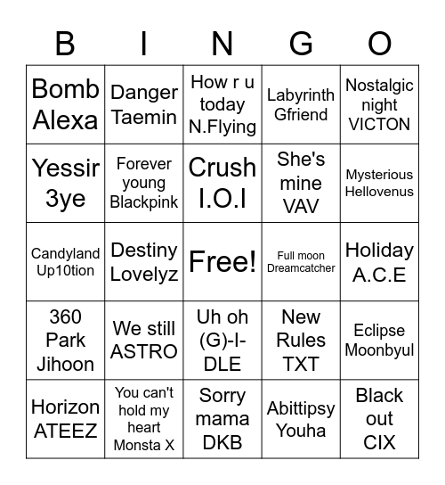 @purpleetaee12 Bingo Card