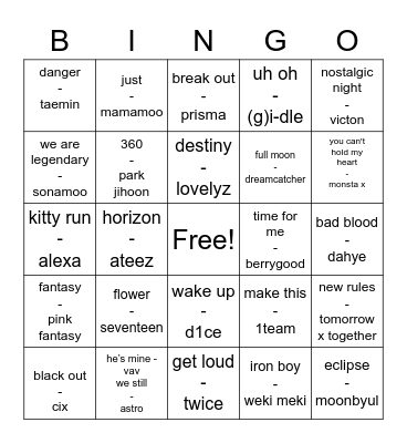 @otterjungchan Bingo Card