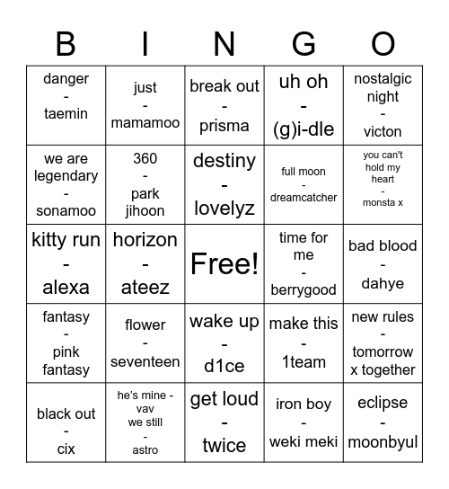 @otterjungchan Bingo Card
