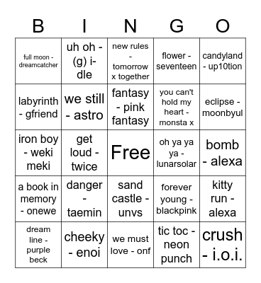 @yoReamx Bingo Card