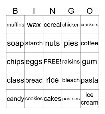 Unit One and Two Bingo Card
