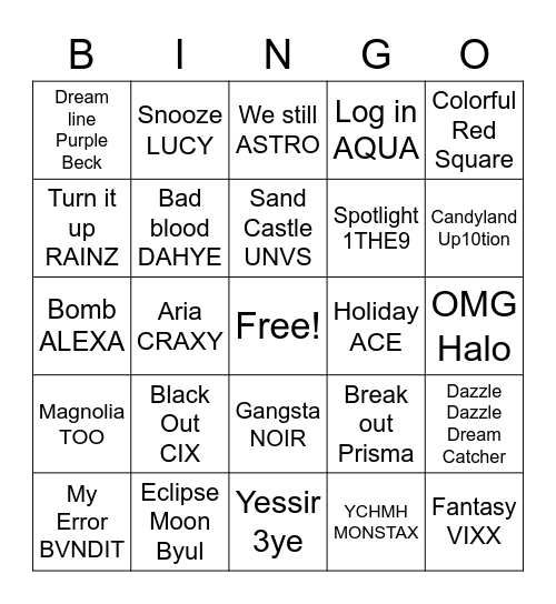 VelAhga7 Bingo Card