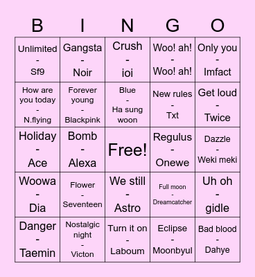 @mel21691318 Bingo Card