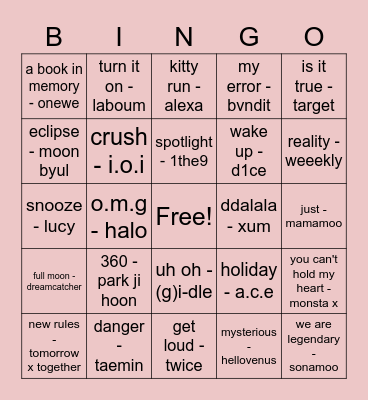 2 Bingo Card