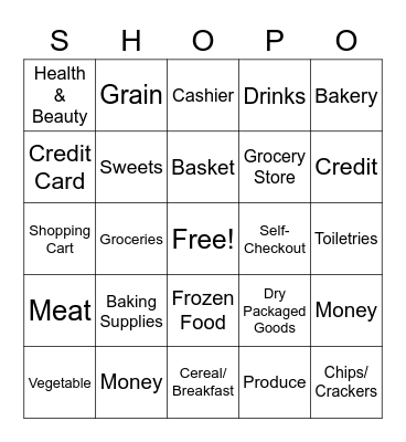 GROCERY STORE Bingo Card