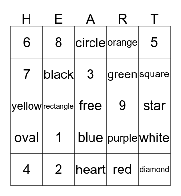 Preschool Valentines Day Party Bingo Card