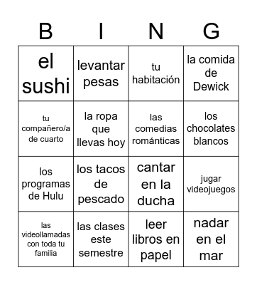 Gustar SPN3 MM Bingo Card