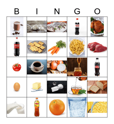 Food and drinks Bingo Card