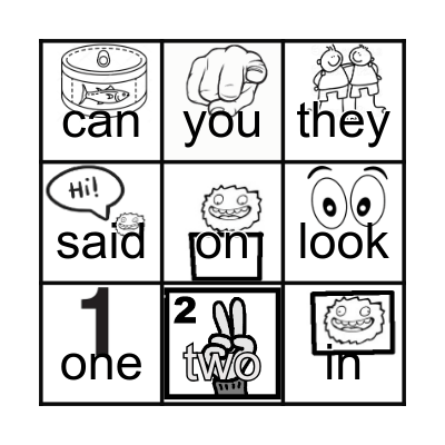 Fry Sight words Bingo Card