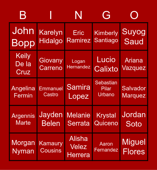 IU Bingo Card