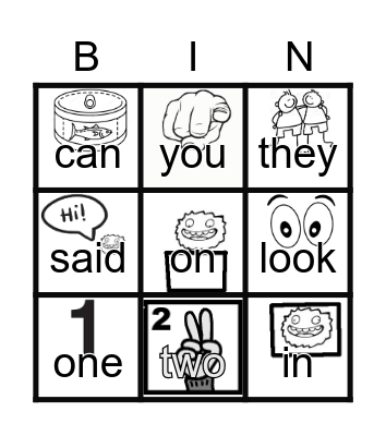 Fry Sight words Bingo Card