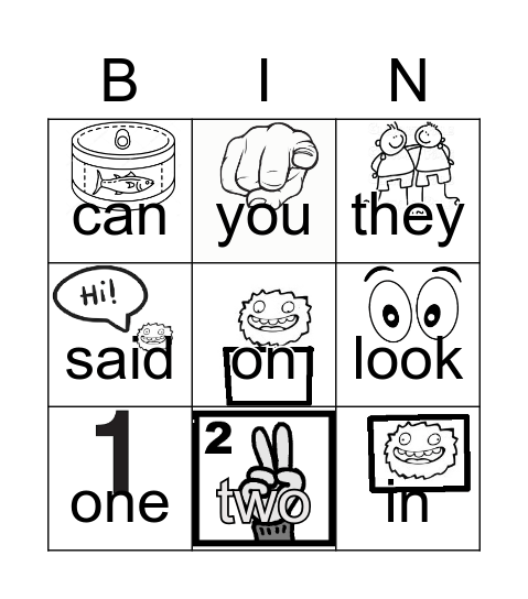 Fry Sight words Bingo Card