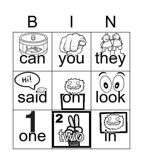 Fry Sight words Bingo Card