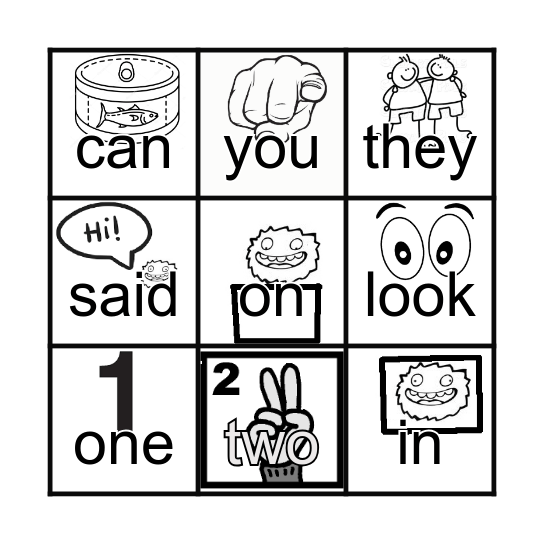 Fry Sight words Bingo Card
