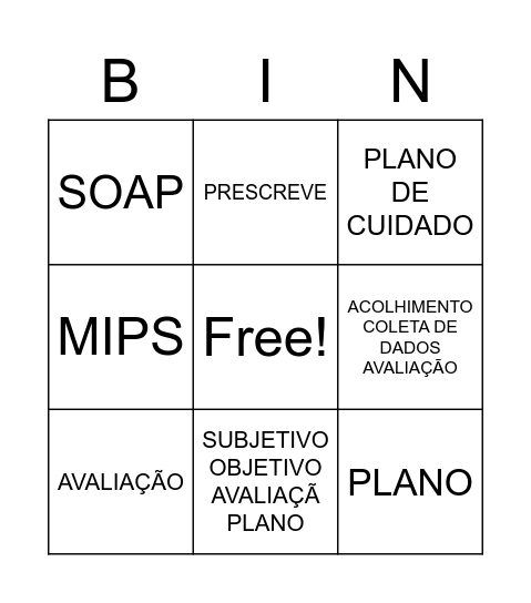 MEDICAMENTOS Bingo Card