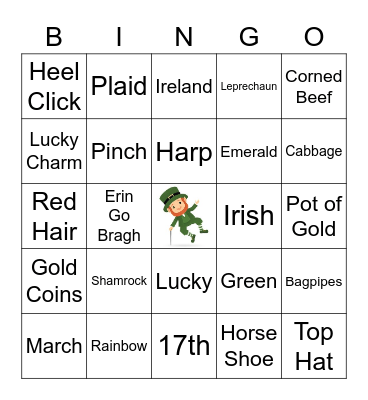 St. Patricks Day Bingo Card