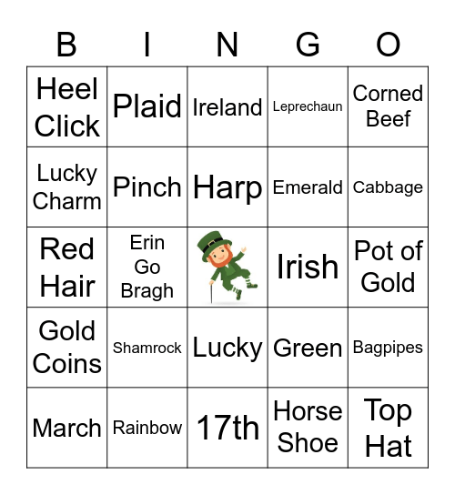 St. Patricks Day Bingo Card