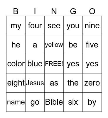 Mrs. Beckley's Kinder-Bugs Bingo Card
