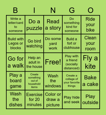 No technology BINGO!!! Bingo Card