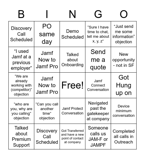 Power Day - Jamf Bingo Card