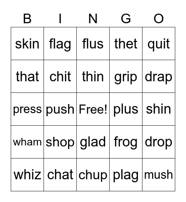 Reading BINGO Card