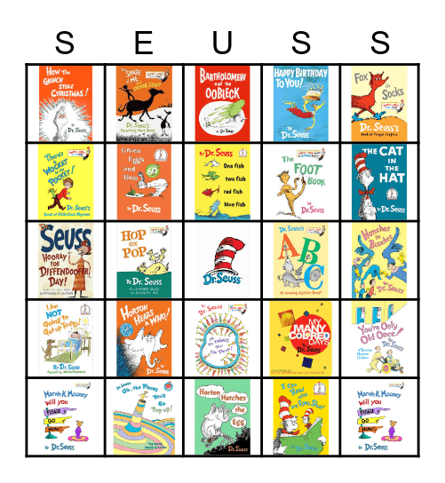 Dr. Seuss Bingo Card