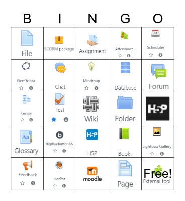 Moodle Bingo Card