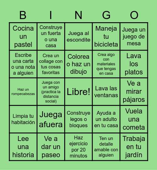 No Tech BINGO - Spanis Bingo Card