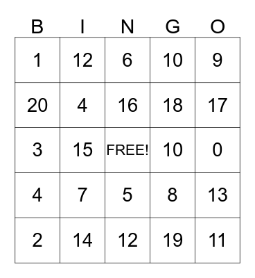 Valentine's Subtraction Bingo Card