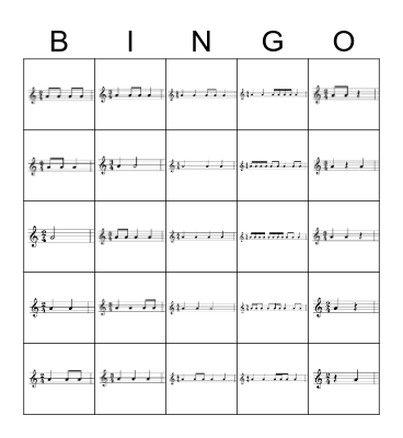 Beginner Rhythm BINGO Card