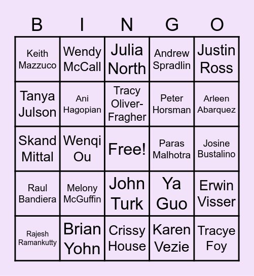 GTM People Bingo Card