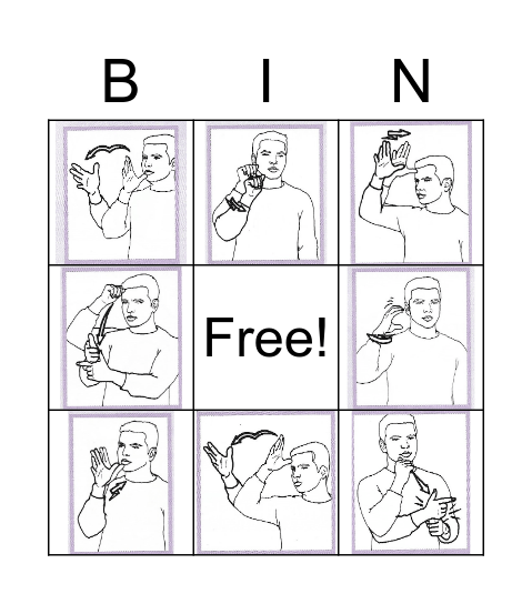 ASL Family Signs Bingo Card