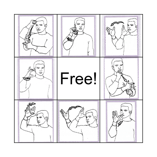 ASL Bingo Family Signs Bingo Card