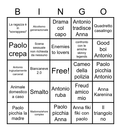 gli affatrash Bingo Card