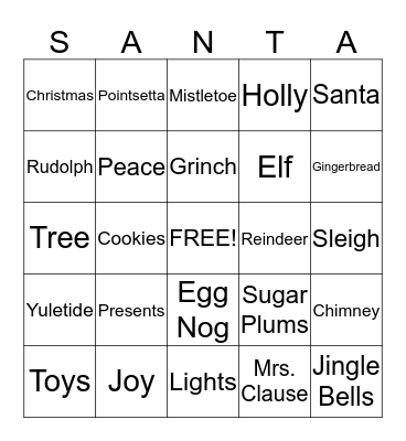 CHRISTMAS BINGO Card