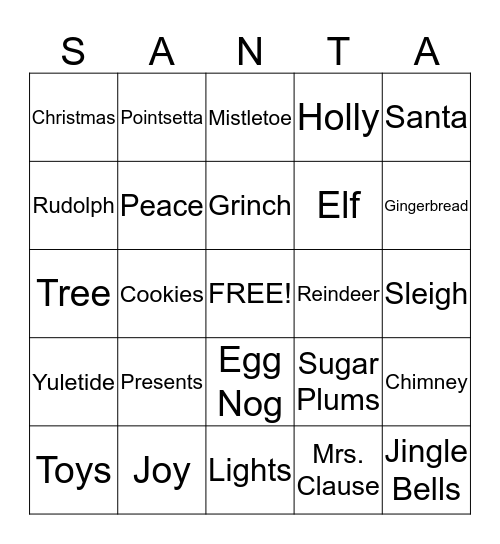 CHRISTMAS BINGO Card