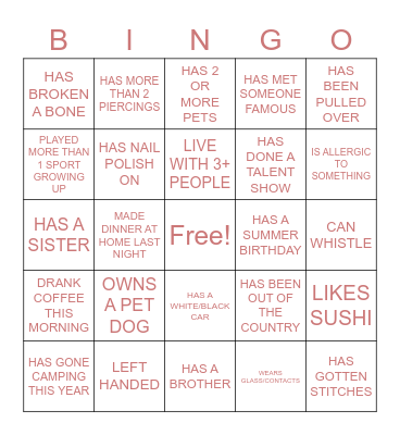 Bingo Card