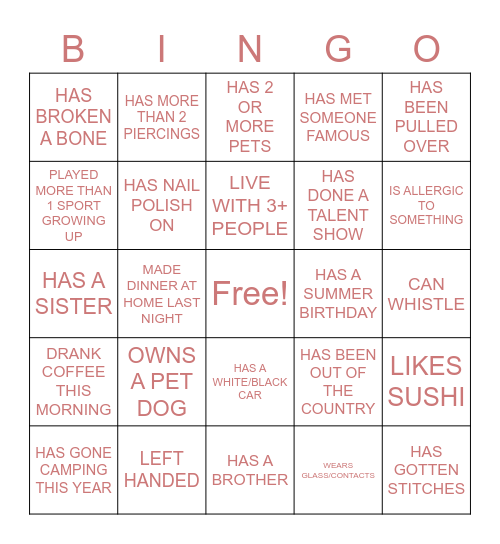 Bingo Card